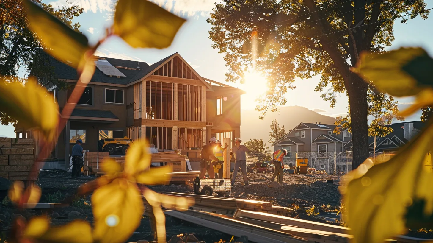 a warm and inviting custom home building site, with a diverse group of builders actively engaging in lively conversation with clients, illustrating the essence of effective communication and collaboration in the construction process. a warm and inviting custom home building site, with a diverse group of builders actively engaging in lively conversation with clients, illustrating the essence of effective communication and collaboration in the construction process.