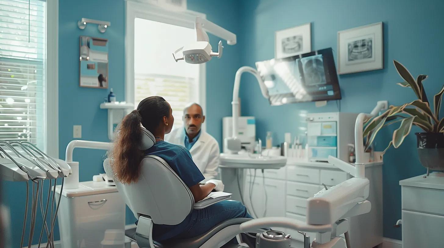a warm and inviting dental office in winter springs, featuring a friendly dentist consulting with a patient in a modern treatment room, surrounded by state-of-the-art equipment, emphasizing the vital relationship of trust and care in local dental health.