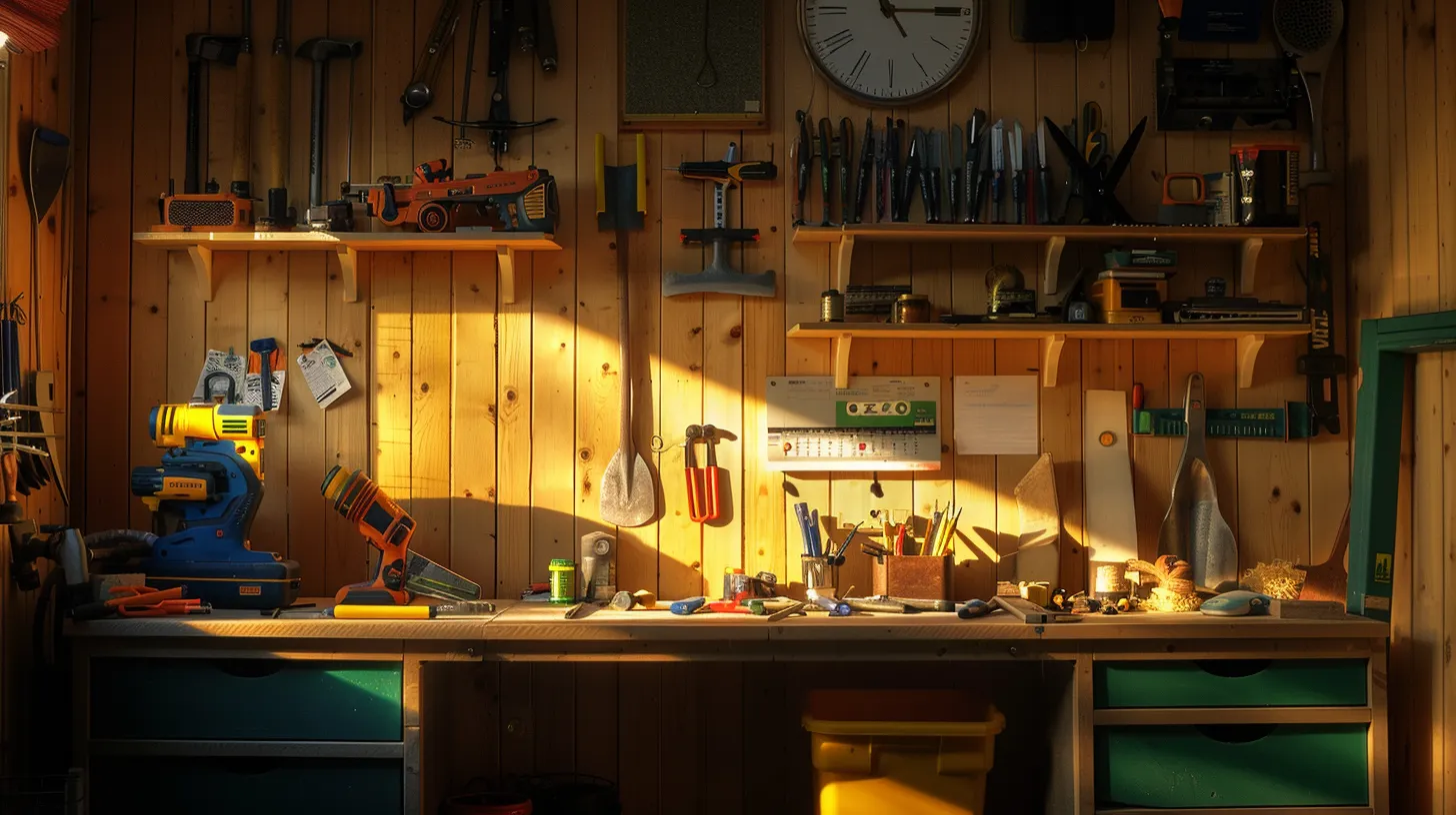 a well-organized workspace showcases an array of essential hand tools like shovels and miter saws, illuminated by soft natural light, highlighting their sleek designs and professional quality against a rustic wooden background. a well-organized workspace showcases an array of essential hand tools like shovels and miter saws, illuminated by soft natural light, highlighting their sleek designs and professional quality against a rustic wooden background.