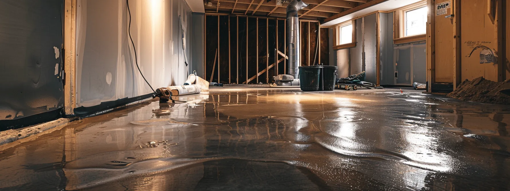 a well-lit residential basement showcases a contractor applying waterproofing membranes to the exposed concrete walls while sealing cracks with hydraulic cement and preparing a sump pump for installation, exemplifying the dedication of local services to tailored foundation repairs. a well-lit residential basement showcases a contractor applying waterproofing membranes to the exposed concrete walls while sealing cracks with hydraulic cement and preparing a sump pump for installation, exemplifying the dedication of local services to tailored foundation repairs.
