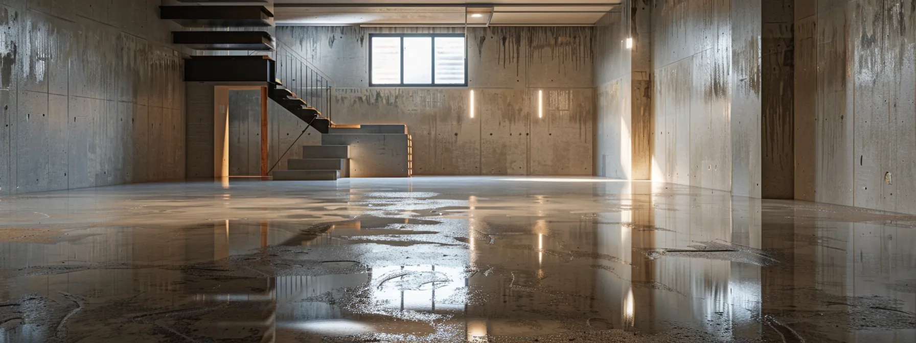 a well-lit basement showcases the professional waterproofing process, featuring exposed concrete walls and floors, as a contractor skillfully seals cracks with hydraulic cement while another expertly installs a french drain alongside a ready-to-install sump pump. a well-lit basement showcases the professional waterproofing process, featuring exposed concrete walls and floors, as a contractor skillfully seals cracks with hydraulic cement while another expertly installs a french drain alongside a ready-to-install sump pump.