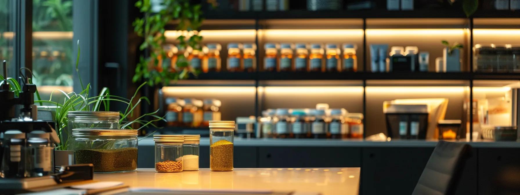 a well-organized, modern office space showcases neatly stored containers of repashy calcium plus on a polished desk, illuminated by focused task lighting that emphasizes the importance of proper storage for maintaining its nutritional potency. a well-organized, modern office space showcases neatly stored containers of repashy calcium plus on a polished desk, illuminated by focused task lighting that emphasizes the importance of proper storage for maintaining its nutritional potency.