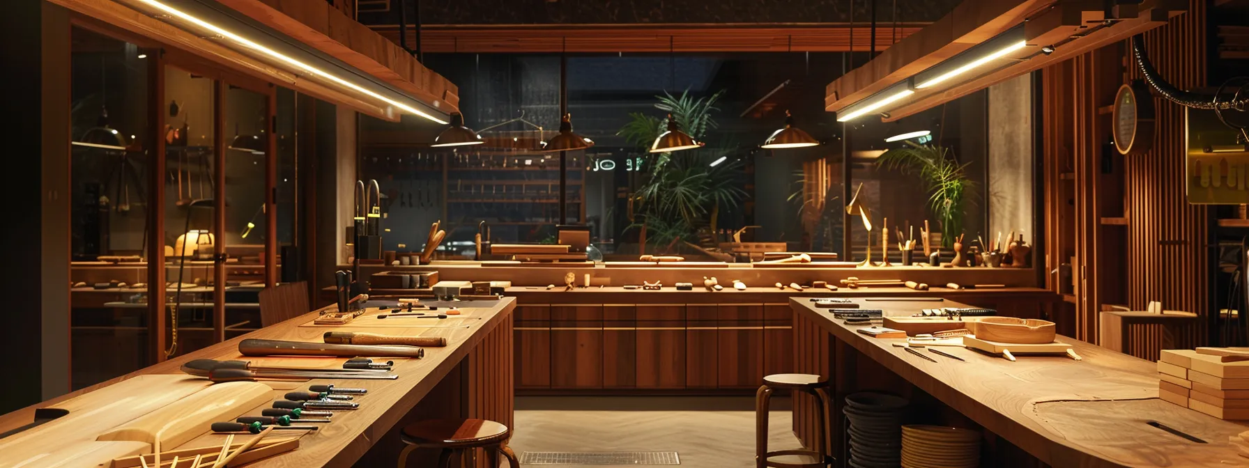 a well-organised workshop showcases essential bat-making tools including precision hand tools and sturdy clamps arranged prominently on a wooden workbench, illuminated by bright overhead lights that highlight the craftsmanship and attention to detail in the bat-making process. a well-organised workshop showcases essential bat-making tools including precision hand tools and sturdy clamps arranged prominently on a wooden workbench, illuminated by bright overhead lights that highlight the craftsmanship and attention to detail in the bat-making process.