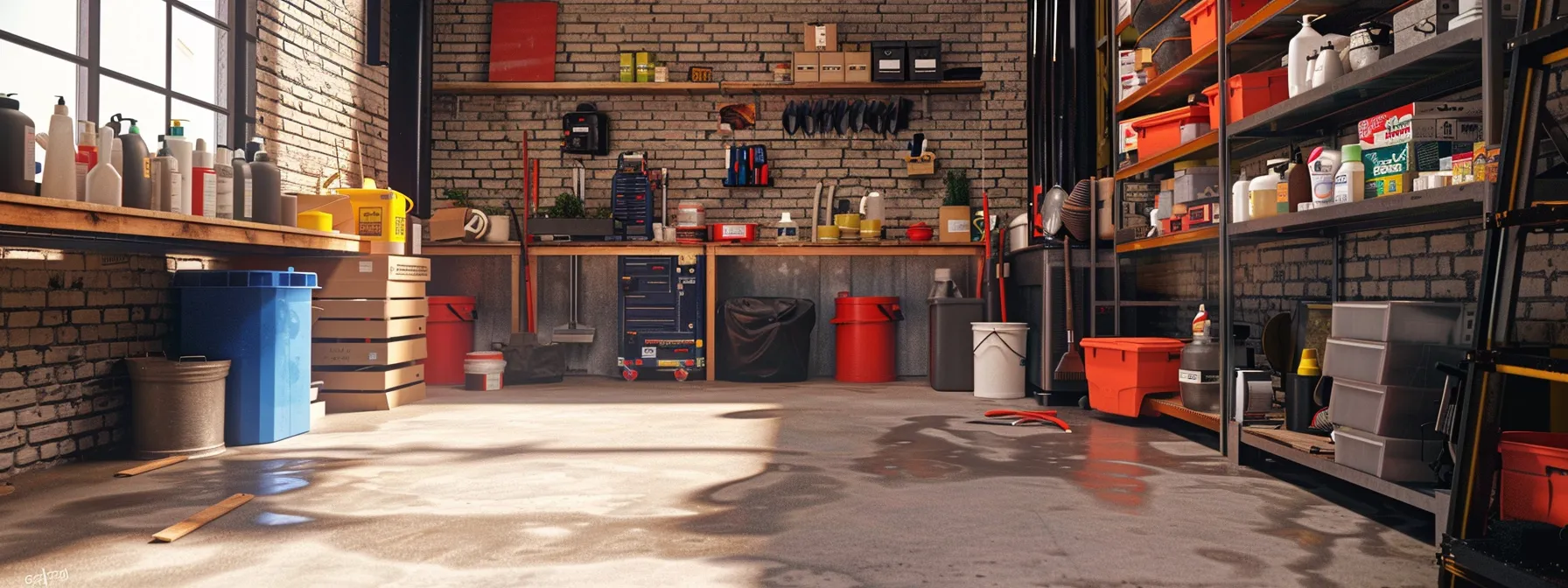 a well-organized urban workshop space filled with various sealant tools and products, showcasing a technician skillfully applying a clear, glossy sealant to a beautiful stone patio, highlighting the transformation and durability of the hardscape under bright, focused lighting. a well-organized urban workshop space filled with various sealant tools and products, showcasing a technician skillfully applying a clear, glossy sealant to a beautiful stone patio, highlighting the transformation and durability of the hardscape under bright, focused lighting.