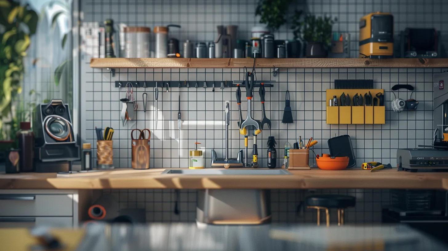 a well-organized, modern home prepared for a service visit showcases a clean workspace with essential tools neatly arranged on a counter, reflecting meticulous planning and attention to detail. a well-organized, modern home prepared for a service visit showcases a clean workspace with essential tools neatly arranged on a counter, reflecting meticulous planning and attention to detail.