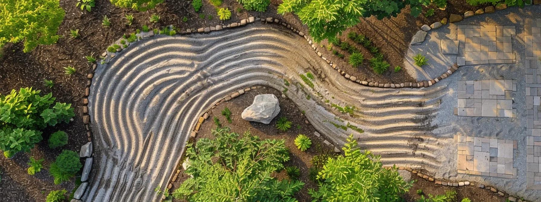 an aerial view of a well-structured landscape design, showcasing freshly ground soil rich in organic matter with clearly visible aeration channels, emphasizing improved drainage and root support in a modern agricultural setting. an aerial view of a well-structured landscape design, showcasing freshly ground soil rich in organic matter with clearly visible aeration channels, emphasizing improved drainage and root support in a modern agricultural setting.