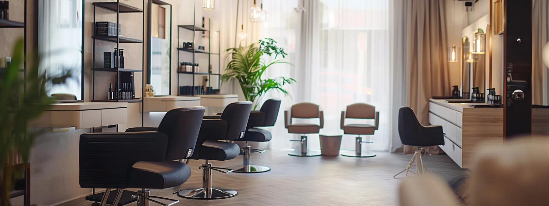 an elegant salon interior showcases a professional stylist meticulously applying luxurious hand-sewn weft hair extensions to a client, highlighting the seamless integration and beautiful transformation in soft, focused lighting.
