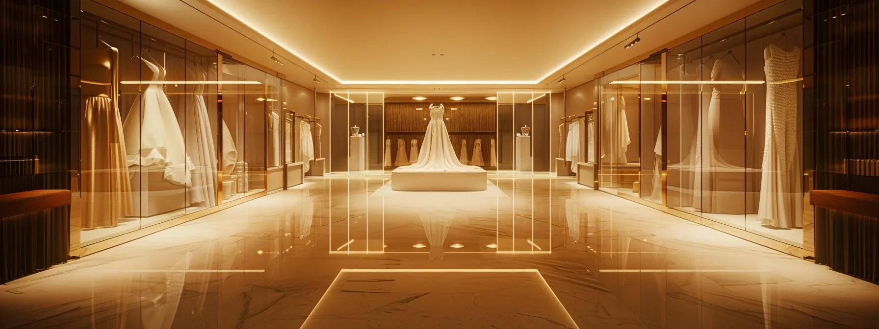 an elegantly designed bridal boutique interior showcases a stunning array of high-end debutant gowns, with soft, warm lighting highlighting the intricate details of the dresses, while clients engage in personalized consultations with expert stylists in a chic, contemporary setting. an elegantly designed bridal boutique interior showcases a stunning array of high-end debutant gowns, with soft, warm lighting highlighting the intricate details of the dresses, while clients engage in personalized consultations with expert stylists in a chic, contemporary setting.