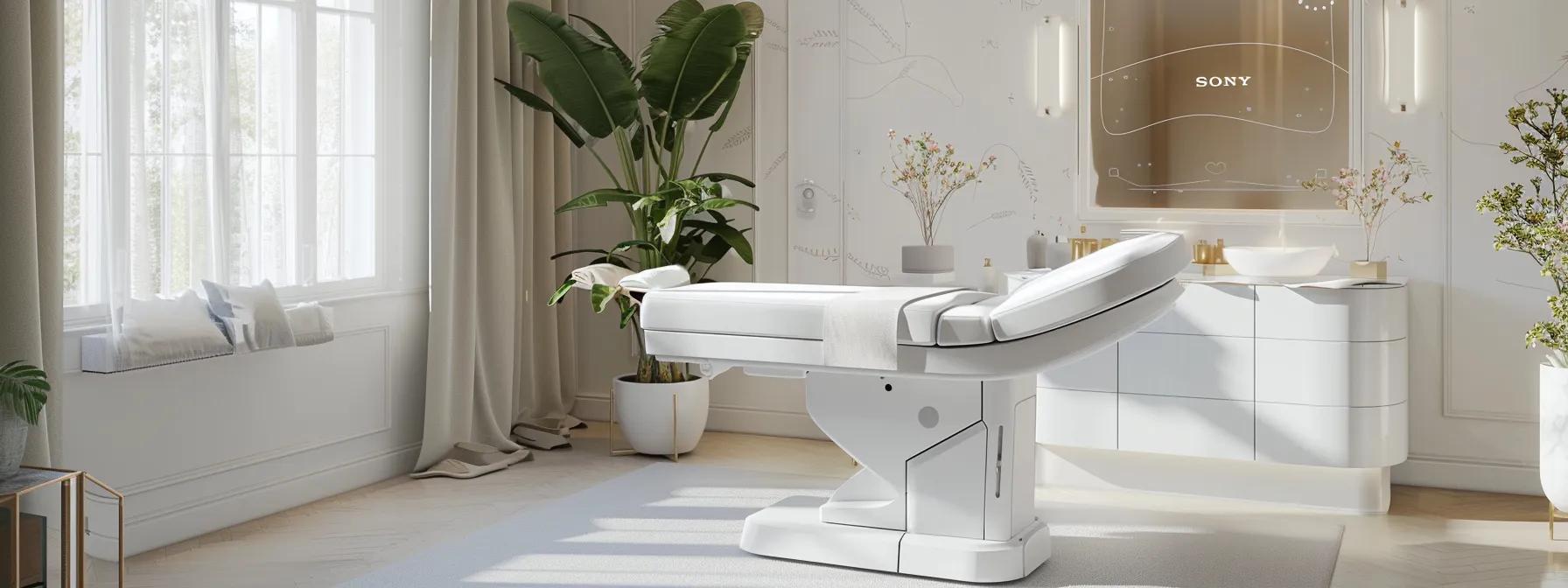 an elegantly designed spa room in denver showcases a serene ambiance, featuring a plush treatment table draped in soft linens, surrounded by contemporary decor and high-tech skincare equipment, capturing the essence of personalized and advanced facial services. an elegantly designed spa room in denver showcases a serene ambiance, featuring a plush treatment table draped in soft linens, surrounded by contemporary decor and high-tech skincare equipment, capturing the essence of personalized and advanced facial services.