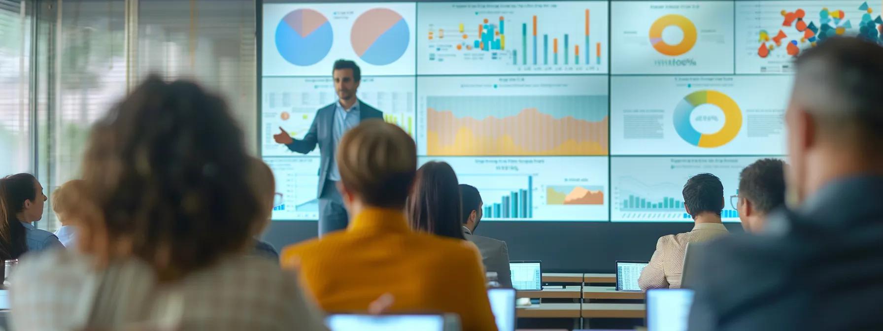 an engaging conference room filled with diverse individuals engaged in a lively discussion about zero premium medicare advantage plans, with informative charts and graphs projected on a screen, emphasizing key aspects like plan flexibility and provider networks.
