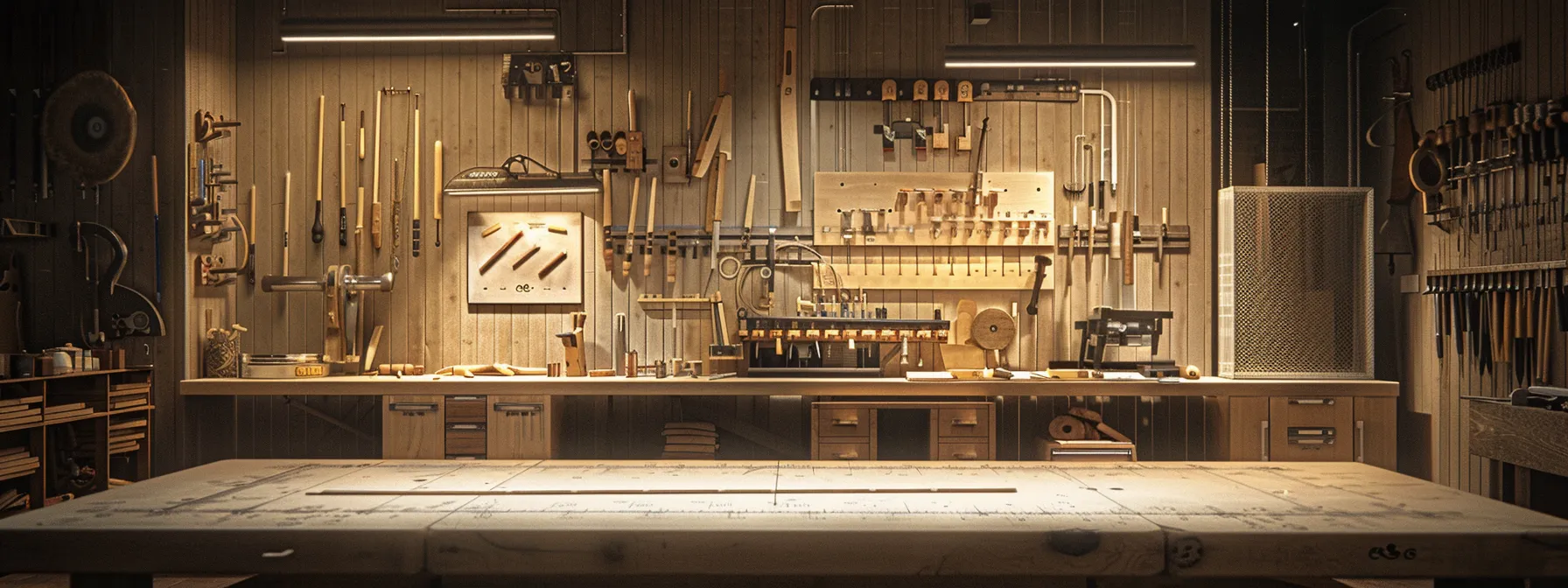an intricately arranged workshop scene showcasing the meticulous process of cricket bat craftsmanship, featuring precise measuring tools, saws, and sanders on a polished wooden workbench, all illuminated by focused overhead lighting that highlights the craftsmanship involved. an intricately arranged workshop scene showcasing the meticulous process of cricket bat craftsmanship, featuring precise measuring tools, saws, and sanders on a polished wooden workbench, all illuminated by focused overhead lighting that highlights the craftsmanship involved.