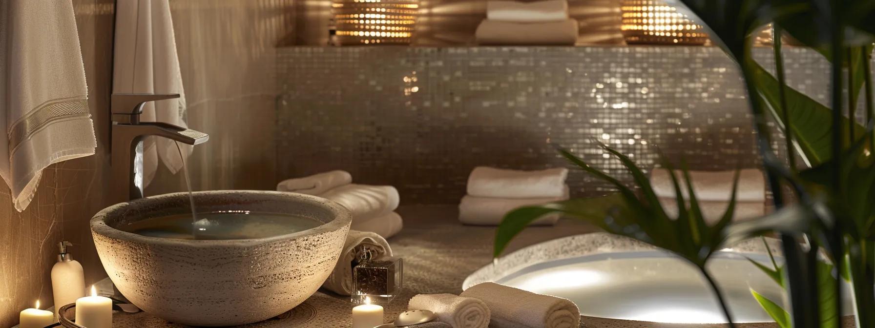 an inviting spa setting features a luxurious foot basin filled with warm water, surrounded by soft ambient lighting and plush towels, emphasizing the therapeutic benefits of foot spa treatments for improved circulation and overall foot health. an inviting spa setting features a luxurious foot basin filled with warm water, surrounded by soft ambient lighting and plush towels, emphasizing the therapeutic benefits of foot spa treatments for improved circulation and overall foot health.