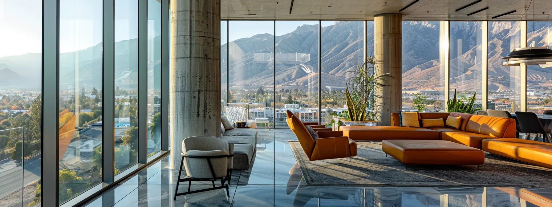an opulent urban penthouse boasts sleek, bespoke architecture and luxury amenities, with expansive glass walls showcasing stunning views of the santa rosa mountains, evoking a sophisticated atmosphere imbued with marilyn monroe's timeless glamour. an opulent urban penthouse boasts sleek, bespoke architecture and luxury amenities, with expansive glass walls showcasing stunning views of the santa rosa mountains, evoking a sophisticated atmosphere imbued with marilyn monroe's timeless glamour.