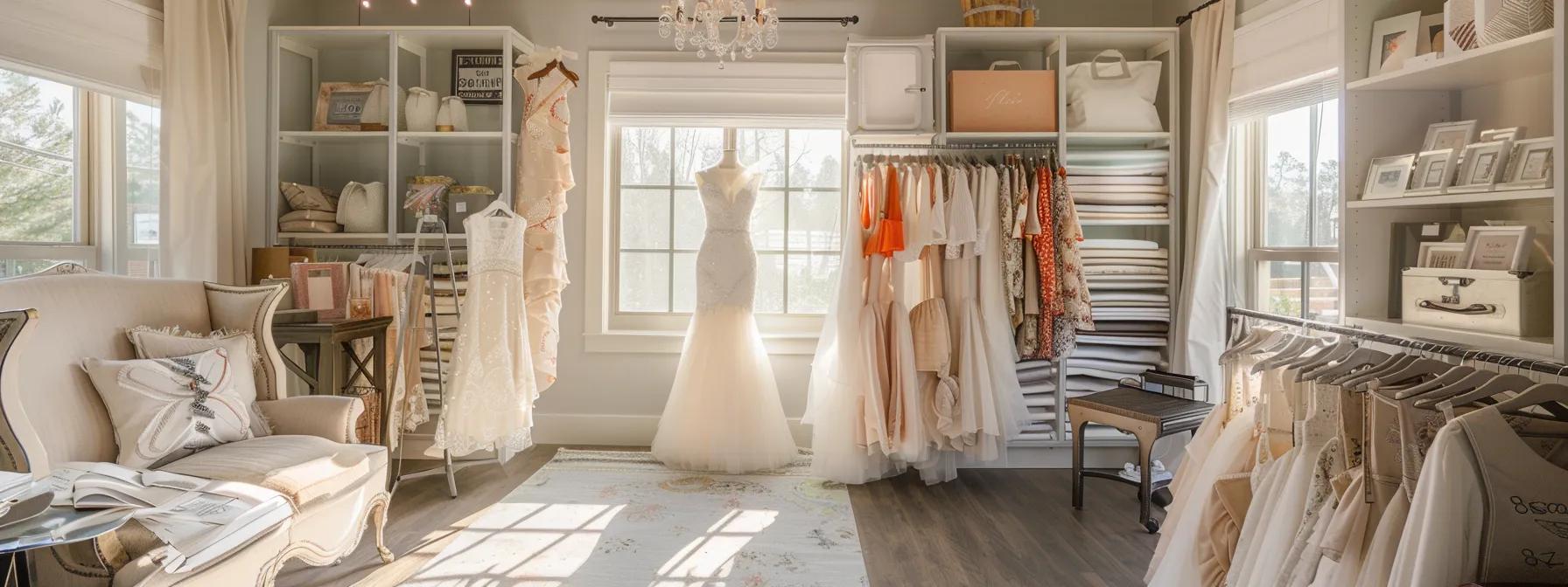 a beautifully arranged bridal consultation room, featuring a stunning array of fabric swatches and sketches, captures the intimate and creative collaboration between the bride and designer as they discuss the intricate details of a custom plus size modest wedding dress. a beautifully arranged bridal consultation room, featuring a stunning array of fabric swatches and sketches, captures the intimate and creative collaboration between the bride and designer as they discuss the intricate details of a custom plus size modest wedding dress.
