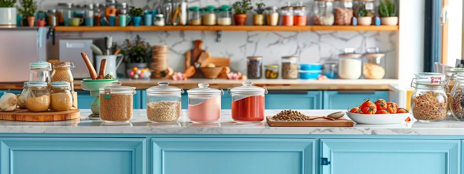 a bright, organized kitchen workspace showcases a variety of colorful, neatly labeled ingredients on a clean countertop, emphasizing the meticulous preparation of safe and allergy-friendly pet treats using dedicated utensils and separate surfaces. a bright, organized kitchen workspace showcases a variety of colorful, neatly labeled ingredients on a clean countertop, emphasizing the meticulous preparation of safe and allergy-friendly pet treats using dedicated utensils and separate surfaces.
