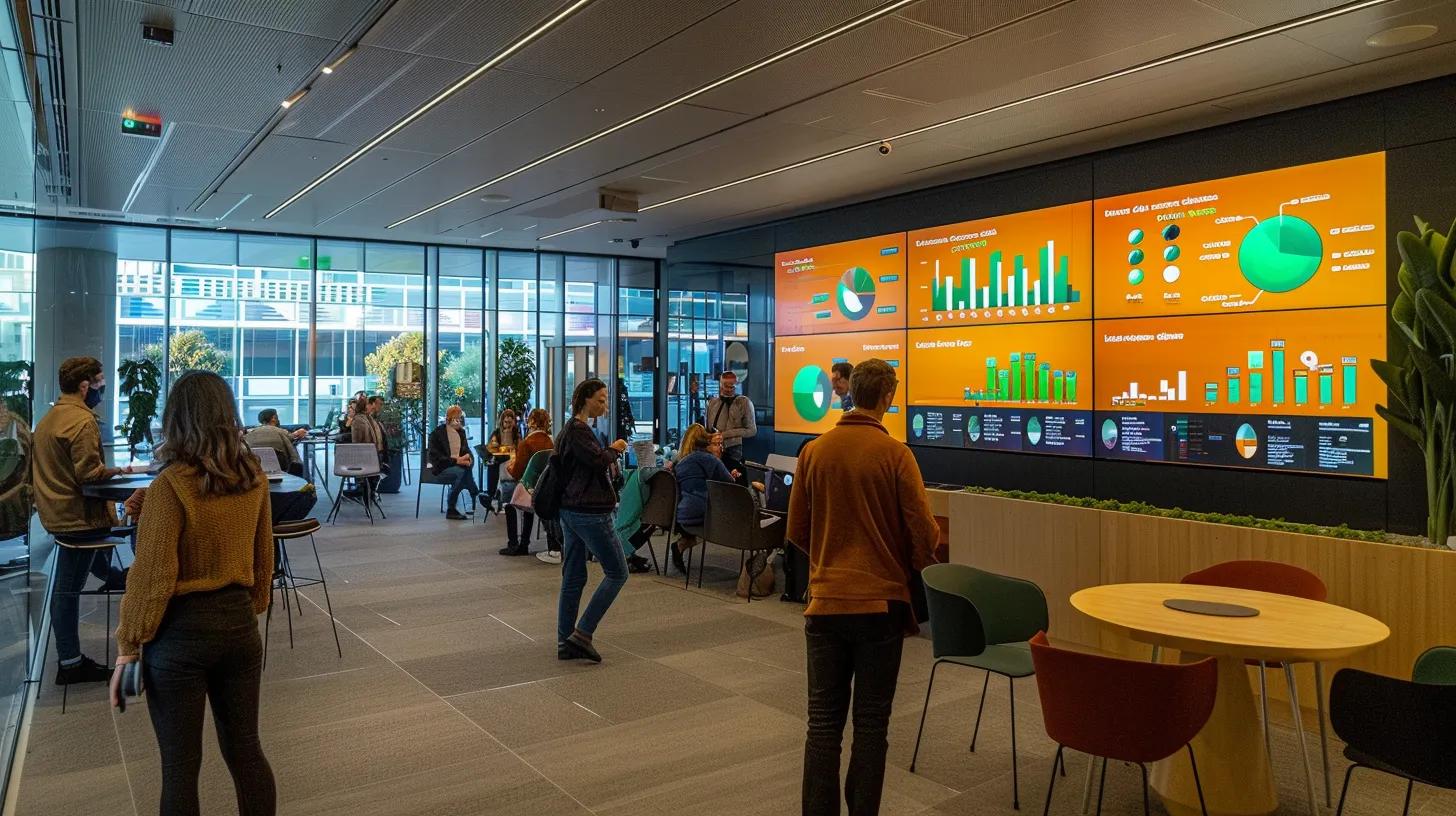 a bustling urban office environment, where professionals are engaged in discussions around a large screen displaying contrasting graphs and infographics that clearly illustrate the key differences between local seo and traditional seo strategies. a bustling urban office environment, where professionals are engaged in discussions around a large screen displaying contrasting graphs and infographics that clearly illustrate the key differences between local seo and traditional seo strategies.
