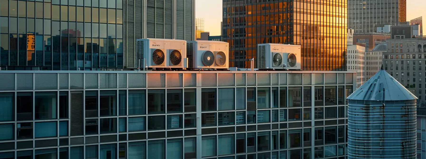 a busy newark office building with sleek, energy-efficient hvac units proudly displayed on the rooftop, symbolizing modernity and cost-saving technology. a busy newark office building with sleek, energy-efficient hvac units proudly displayed on the rooftop, symbolizing modernity and cost-saving technology.