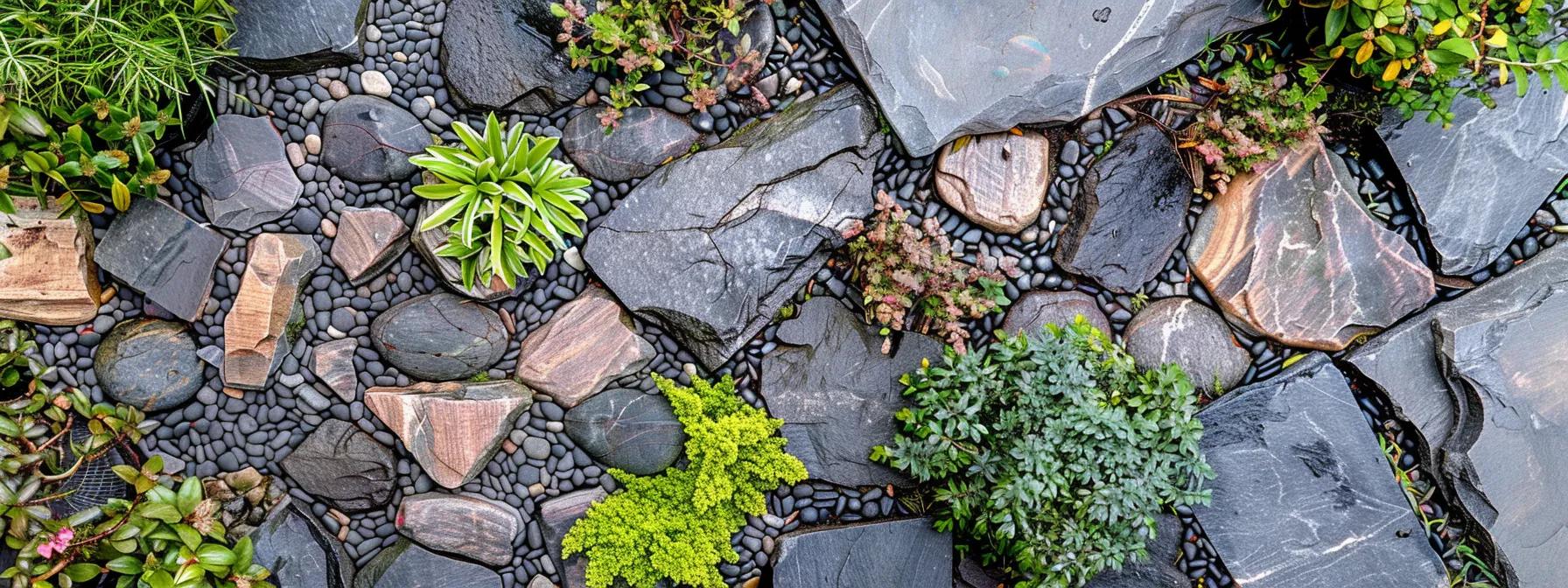 a captivating urban garden design showcases a dynamic interplay of textured surfaces, featuring rough stones, sleek hardscapes, and varied plant forms arranged meticulously against a modern architectural backdrop. a captivating urban garden design showcases a dynamic interplay of textured surfaces, featuring rough stones, sleek hardscapes, and varied plant forms arranged meticulously against a modern architectural backdrop.