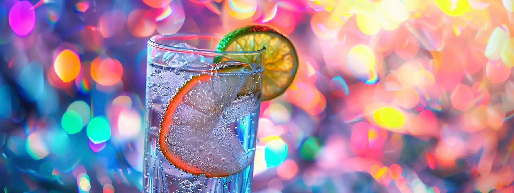 a chilled glass of thc-infused seltzer, bubbling with effervescence and adorned with a vibrant lime twist, floats against a cosmic, psychedelic backdrop, embodying a playful and modern vibe perfect for a relaxed evening. a chilled glass of thc-infused seltzer, bubbling with effervescence and adorned with a vibrant lime twist, floats against a cosmic, psychedelic backdrop, embodying a playful and modern vibe perfect for a relaxed evening.