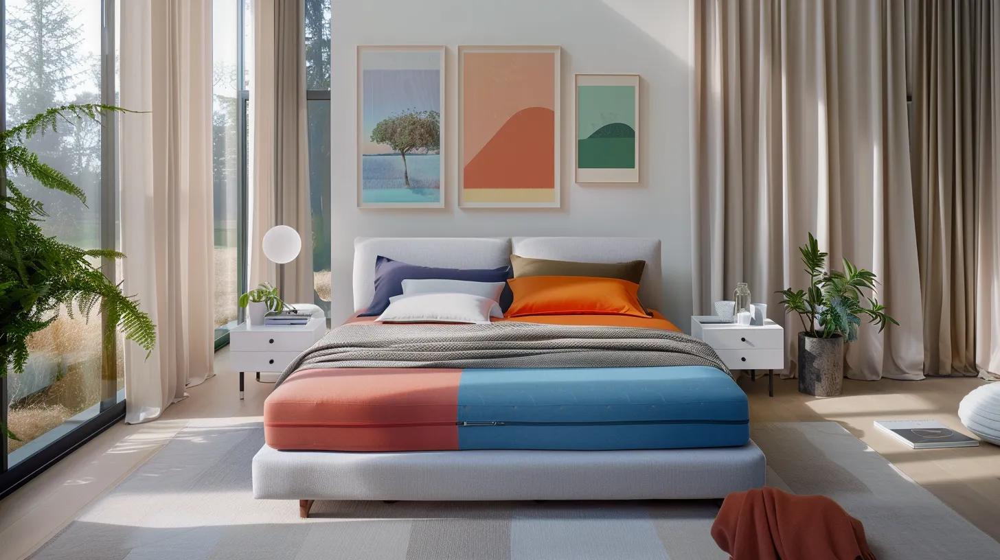 a clean, modern bedroom showcases a colorful arrangement of various replacement mattresses, each labeled with key features, set against a sleek backdrop of minimalist decor to emphasize the importance of selecting the right mattress for optimal sleep quality. a clean, modern bedroom showcases a colorful arrangement of various replacement mattresses, each labeled with key features, set against a sleek backdrop of minimalist decor to emphasize the importance of selecting the right mattress for optimal sleep quality.
