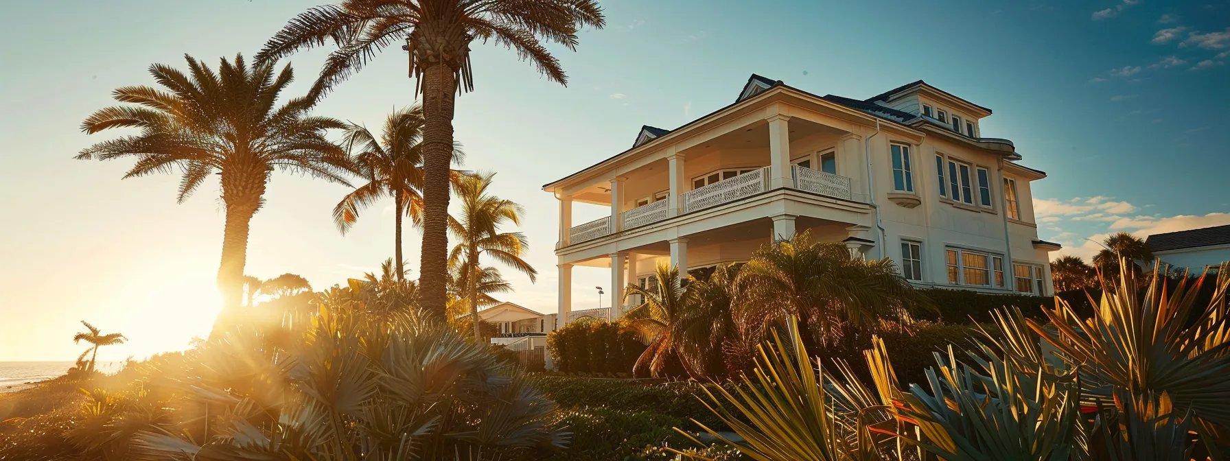 a coastal home bathed in warm sunlight, surrounded by sturdy hurricane screens that stand tall against the backdrop of a clear blue sky, embodying resilience and protection. a coastal home bathed in warm sunlight, surrounded by sturdy hurricane screens that stand tall against the backdrop of a clear blue sky, embodying resilience and protection.