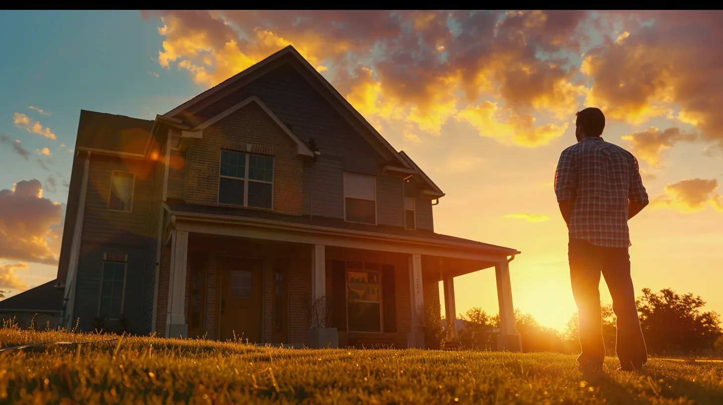 a confident homeowner stands by a recently completed house, engaged in a detailed discussion with a builder, set against a vibrant sunset that casts warm light over the property, symbolizing trust and support in post-project commitment. a confident homeowner stands by a recently completed house, engaged in a detailed discussion with a builder, set against a vibrant sunset that casts warm light over the property, symbolizing trust and support in post-project commitment.