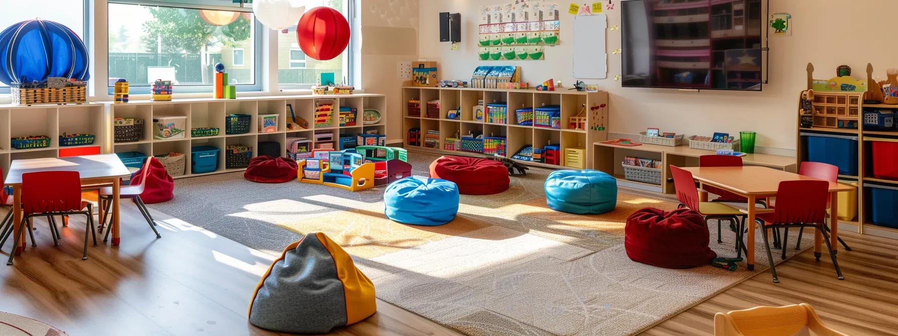 a cozy, modern classroom filled with vibrant learning materials, where a diverse group of children are engaged in collaborative activities alongside attentive educators, illustrating the harmony of home learning and childcare integration. a cozy, modern classroom filled with vibrant learning materials, where a diverse group of children are engaged in collaborative activities alongside attentive educators, illustrating the harmony of home learning and childcare integration.
