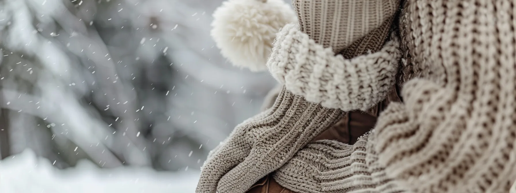 a cozy winter outfit featuring stacked joggers paired with a chunky knit sweater, snow boots, a pom-pom beanie, and mittens, all styled for snowy conditions. a cozy winter outfit featuring stacked joggers paired with a chunky knit sweater, snow boots, a pom-pom beanie, and mittens, all styled for snowy conditions.