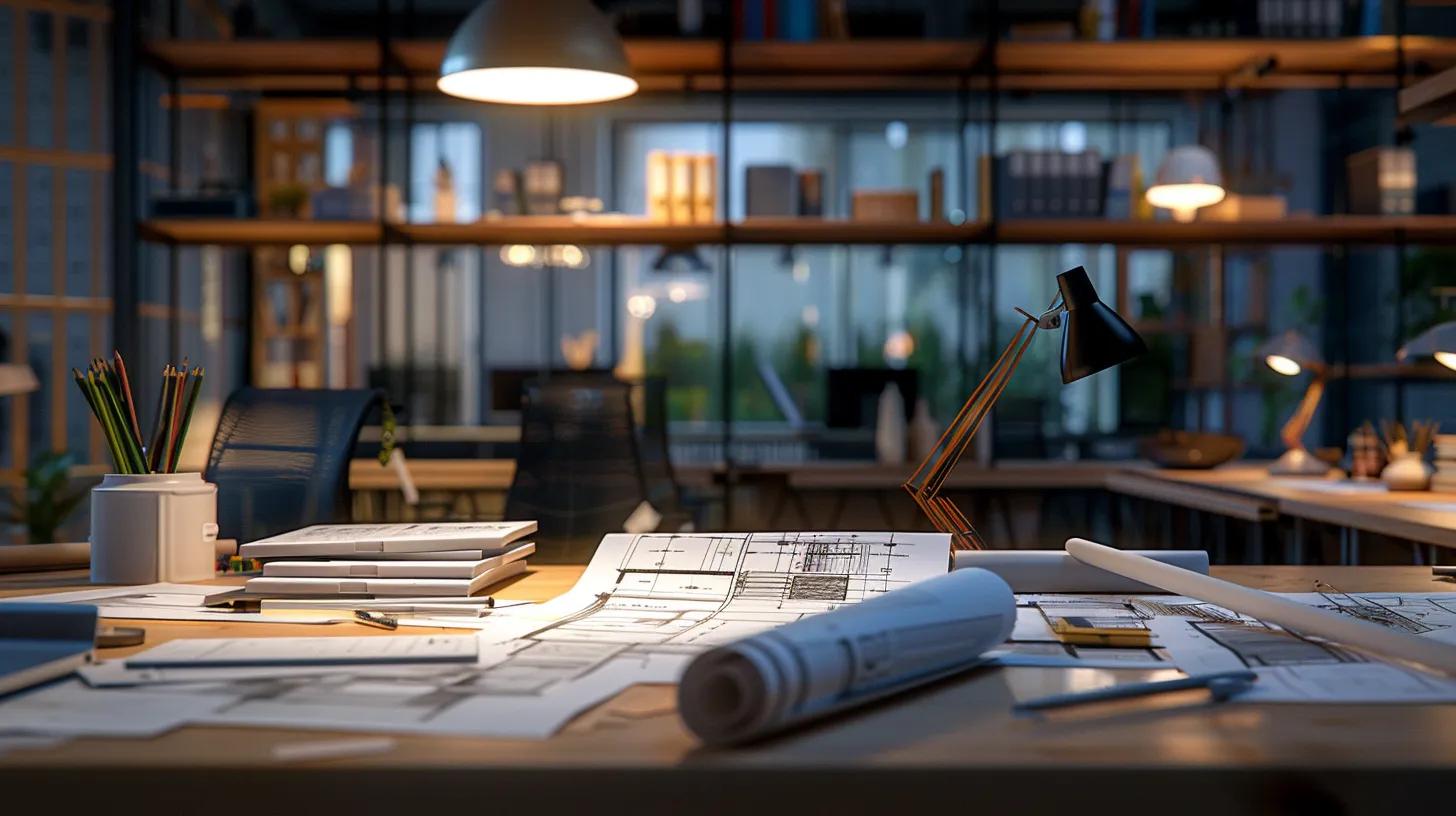 a detailed, architecturally-focused workspace featuring blueprints and digital models of custom house plans spread across a sleek table, illuminated by focused overhead lighting, showcasing the intricate designs and specifications tailored for home renovations. a detailed, architecturally-focused workspace featuring blueprints and digital models of custom house plans spread across a sleek table, illuminated by focused overhead lighting, showcasing the intricate designs and specifications tailored for home renovations.