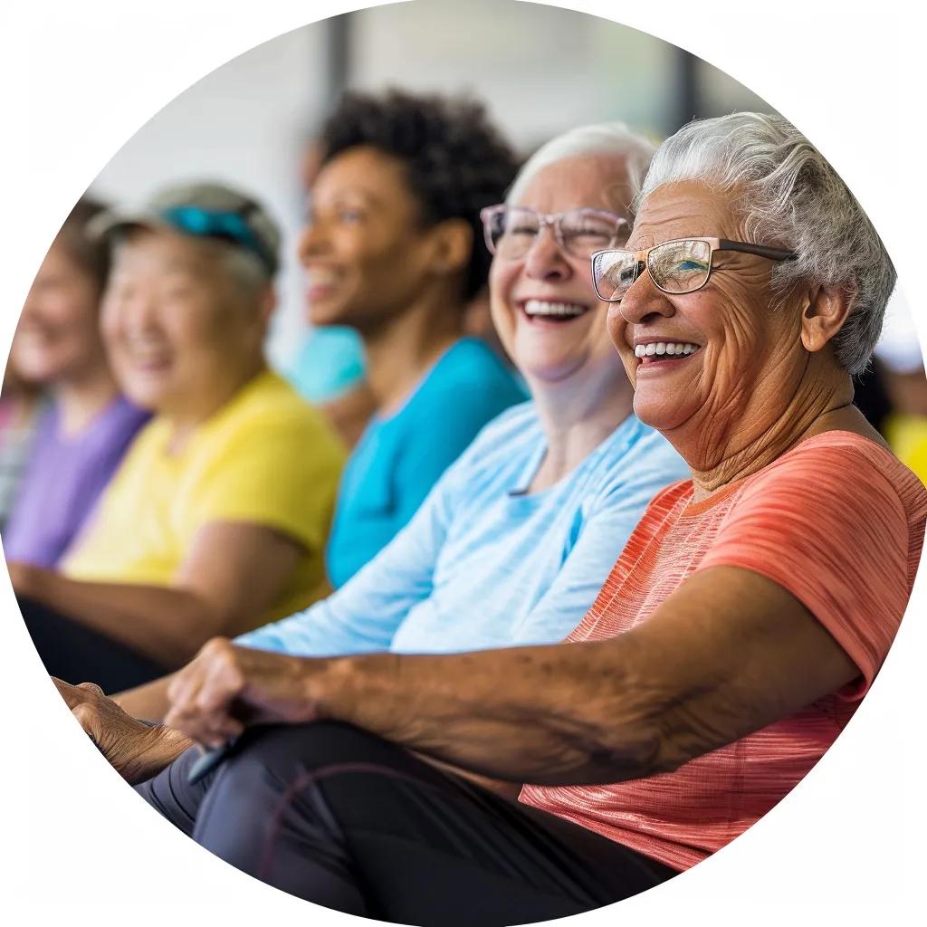 Seniors participating in a fitness class, representing the benefits of Medicare Advantage plans