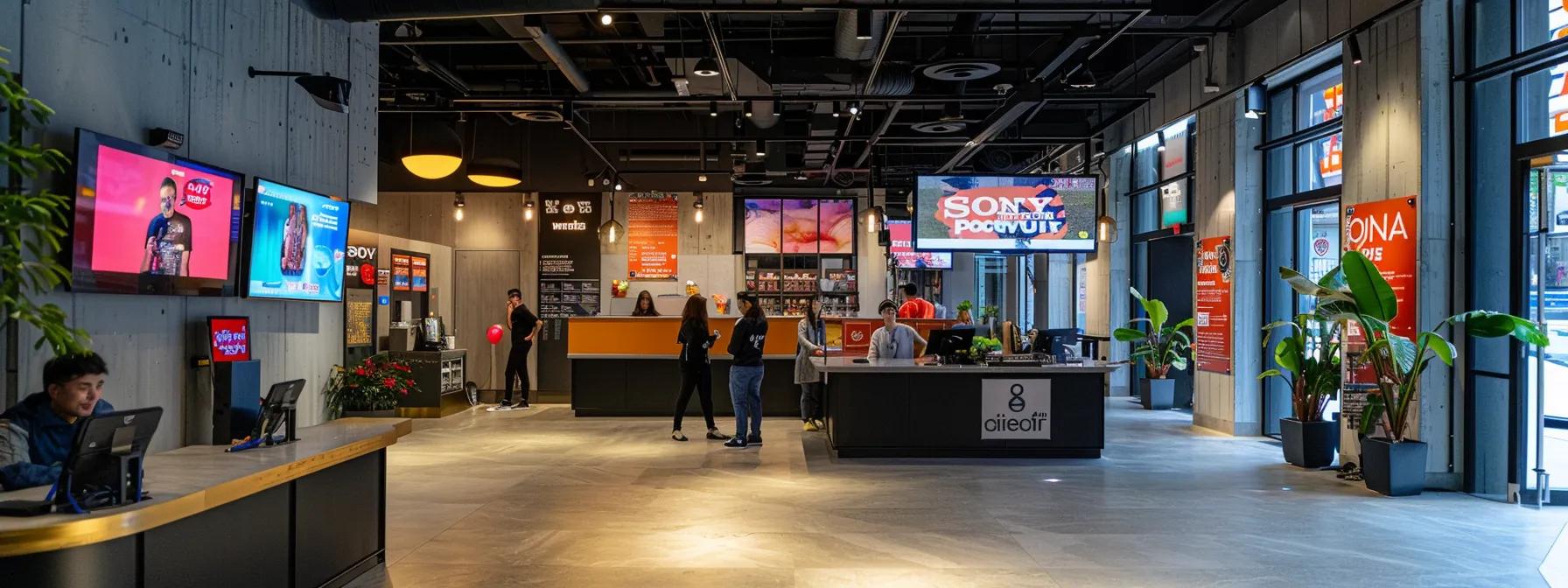 a dynamic gym reception area features enthusiastic staff engaging with clients, vibrant promotional posters highlighting the referral program's benefits, and a modern, bustling atmosphere that encourages participation and community growth. a dynamic gym reception area features enthusiastic staff engaging with clients, vibrant promotional posters highlighting the referral program's benefits, and a modern, bustling atmosphere that encourages participation and community growth.