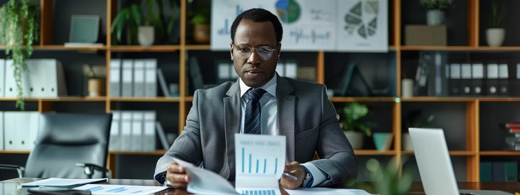 a focused, modern office environment showcases a professional in a sharp suit, confidently discussing the transformative effects of marijuana expungement, with motivational charts and documents symbolizing personal and career growth prominently displayed in the background. a focused, modern office environment showcases a professional in a sharp suit, confidently discussing the transformative effects of marijuana expungement, with motivational charts and documents symbolizing personal and career growth prominently displayed in the background.