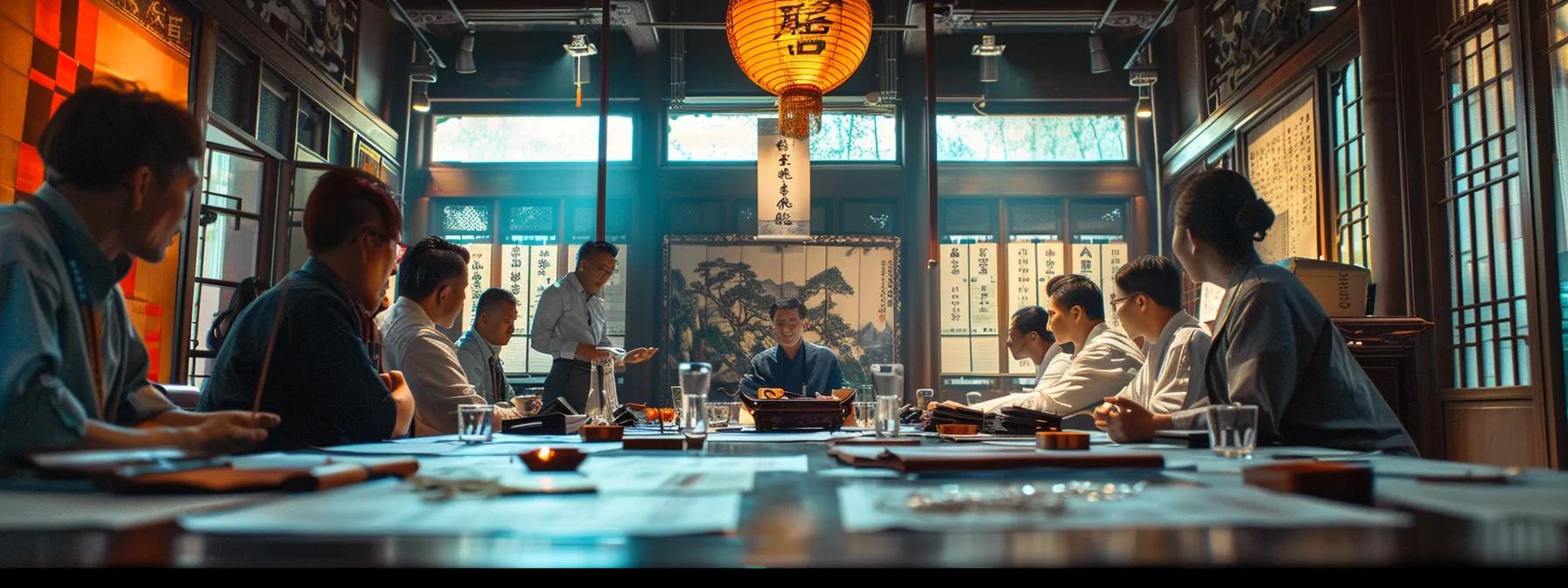 a focused office scene captures a diverse group of martial arts school administrators engaged in a heated discussion around a large table, with charts and financial documents spread out, highlighting the urgency of addressing perceived membership costs and improving transparency.