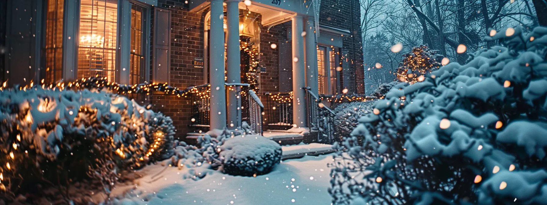 a house covered in glistening snow being gently washed with safe winter cleaning solutions to maintain its appearance and integrity. a house covered in glistening snow being gently washed with safe winter cleaning solutions to maintain its appearance and integrity.
