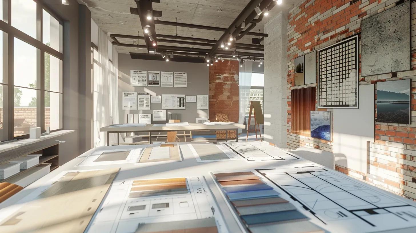An architect’s studio filled with construction blueprints and sample materials highlights the importance of selecting quality foundational materials for durable home builds. An architect’s studio filled with construction blueprints and sample materials highlights the importance of selecting quality foundational materials for durable home builds.