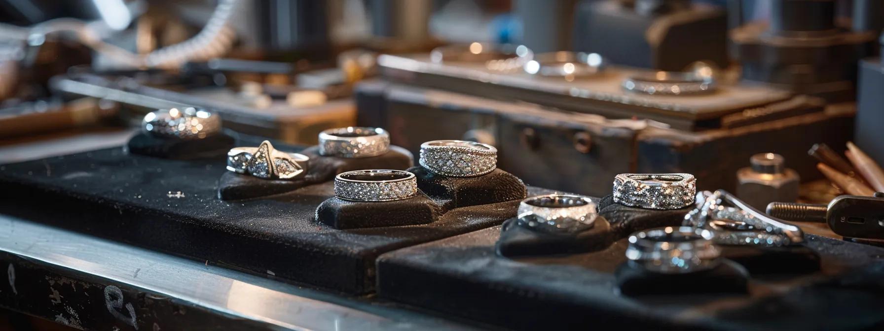 Custom men's diamond ring band design showcasing comfort and aesthetic details. Custom men's diamond ring band design showcasing comfort and aesthetic details.