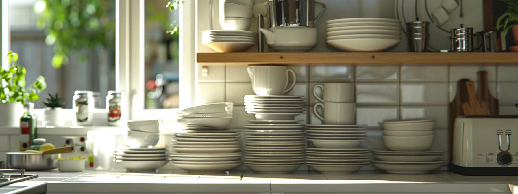 a kitchen packed with neatly stacked dishes and appliances, ready for a seamless move. a kitchen packed with neatly stacked dishes and appliances, ready for a seamless move.
