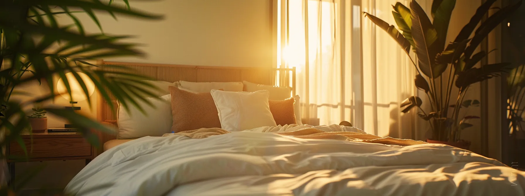 a luxurious, sun-drenched coastal airbnb interior showcases sleek, modern furnishings and pristine hotel-quality linens, designed to evoke a sophisticated yet relaxing atmosphere for discerning short-term rental guests.