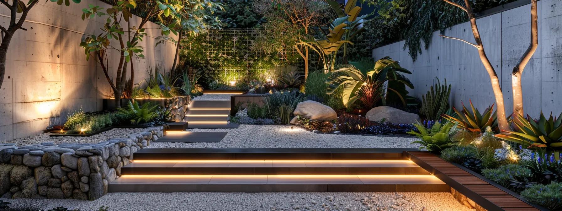 a meticulously arranged garden showcasing harmonious design principles, featuring balanced plant selections and elegant hardscapes, all under soft, even lighting that emphasizes the unity and rhythm of the space. a meticulously arranged garden showcasing harmonious design principles, featuring balanced plant selections and elegant hardscapes, all under soft, even lighting that emphasizes the unity and rhythm of the space.