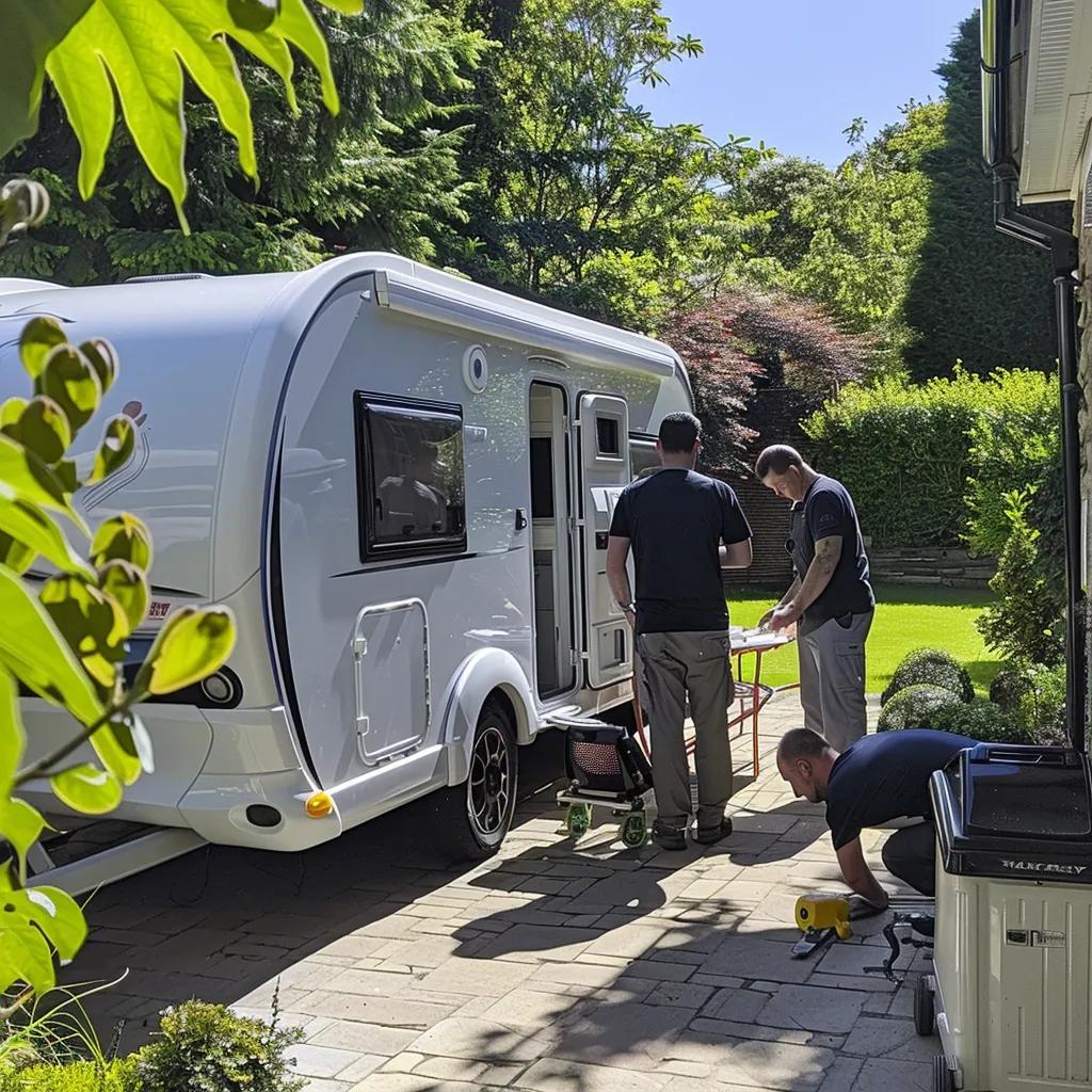 Mobile caravan inspection service at a residential location