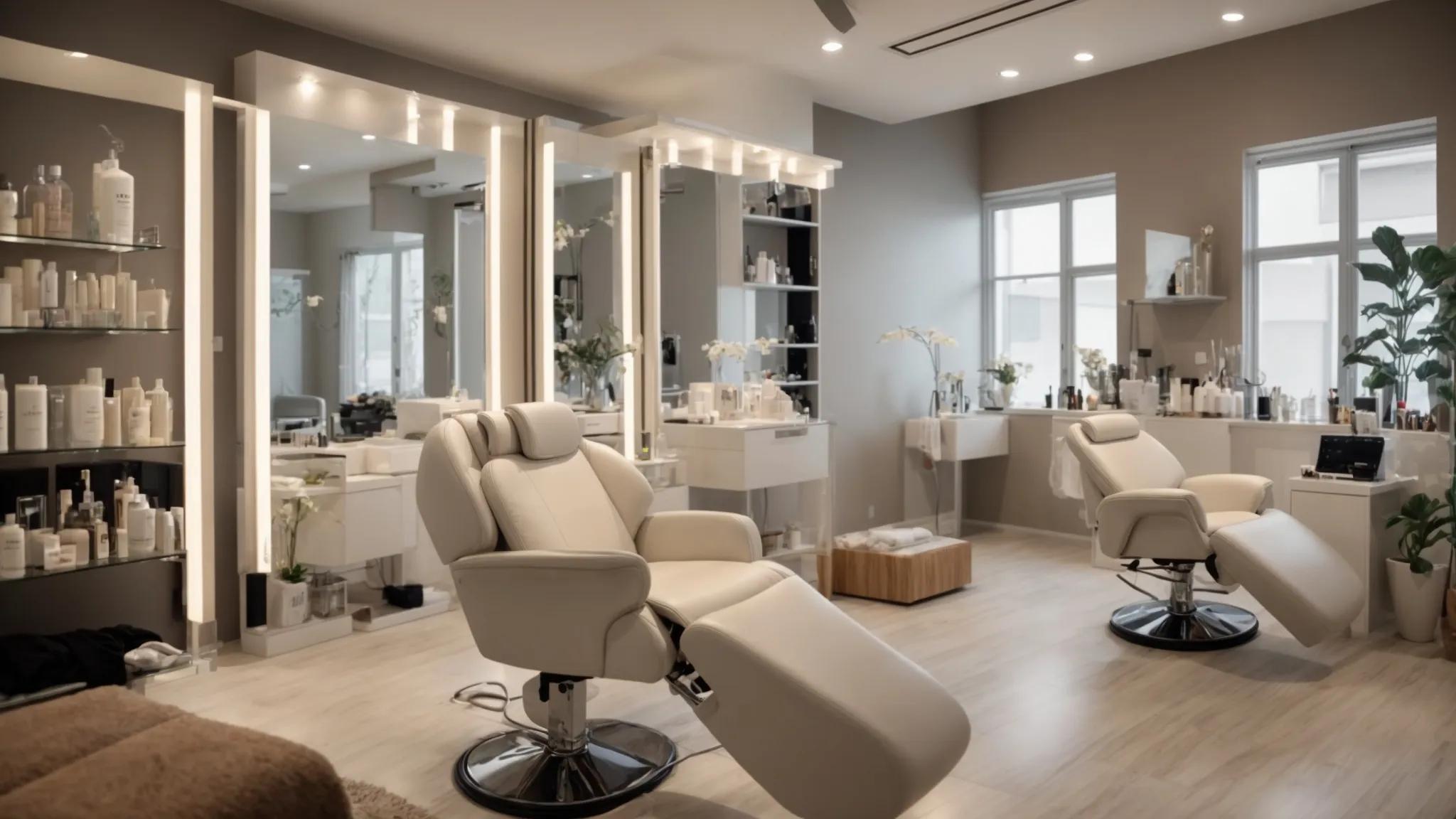 a modern beauty studio showcases a skilled aesthetician demonstrating precise facial threading techniques on a client, surrounded by elegant décor and professional tools, emphasizing the contrast between threading and waxing for hair removal.