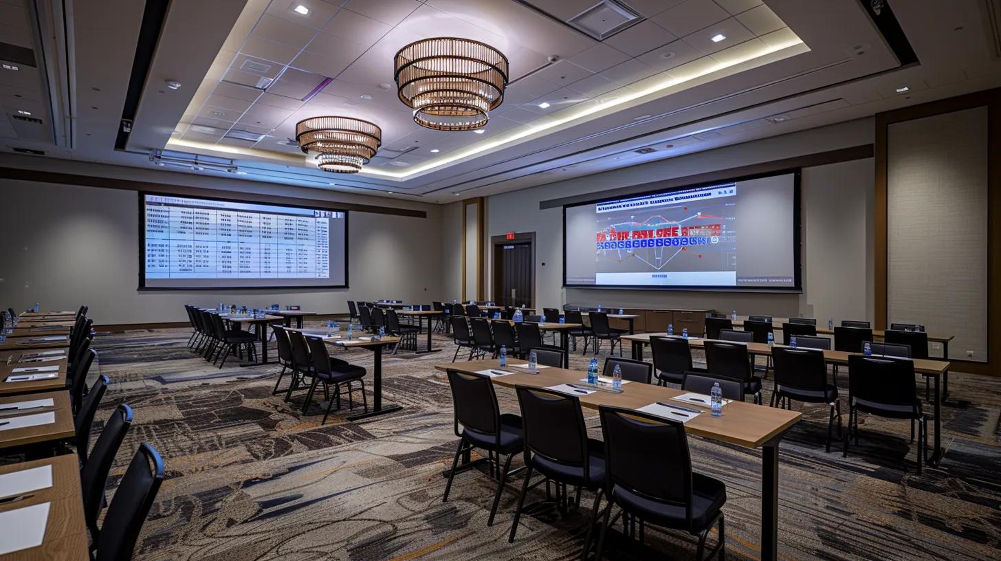 a modern conference room with a large screen displaying a detailed comparison chart of tennessee construction licensing laws and federal regulations, illuminated by bright overhead lights, emphasizing the intricate differences in legal frameworks.