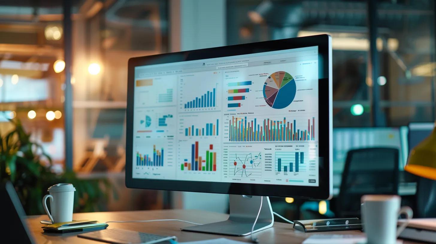 a modern office workspace features a sleek computer screen displaying colourful graphs and analytics, highlighting various aspects of an seo audit, while a focused professional annotates insights on a digital tablet, emphasizing the theme of e-commerce optimisation. a modern office workspace features a sleek computer screen displaying colourful graphs and analytics, highlighting various aspects of an seo audit, while a focused professional annotates insights on a digital tablet, emphasizing the theme of e-commerce optimisation.