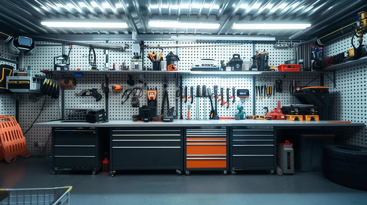 a modern, organized basement workshop showcases a professional inspecting a high-quality waterproofing system, with clear tools and maintenance equipment neatly arranged on a sturdy workbench under bright, focused artificial lighting. a modern, organized basement workshop showcases a professional inspecting a high-quality waterproofing system, with clear tools and maintenance equipment neatly arranged on a sturdy workbench under bright, focused artificial lighting.