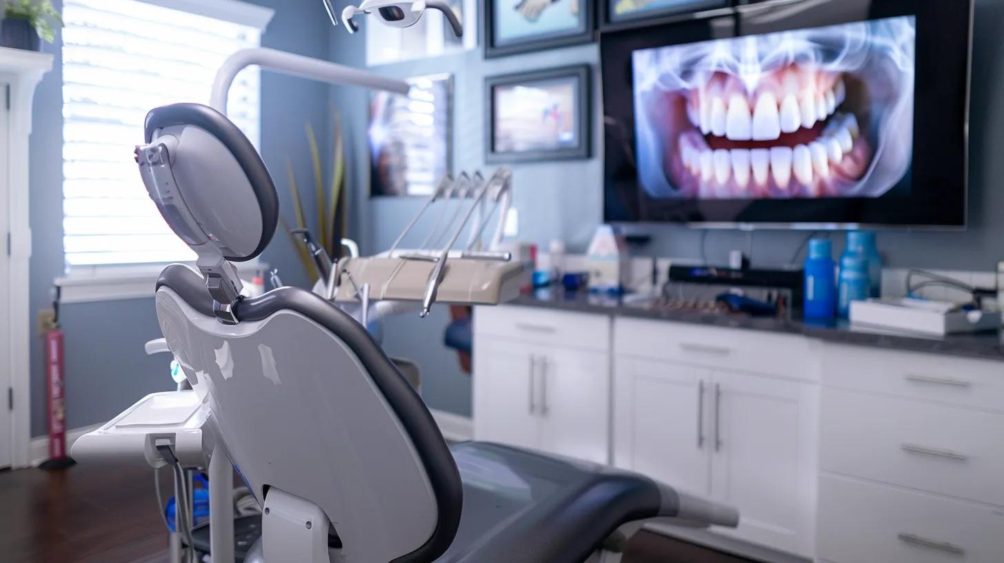 a modern orthodontic office features a confident adult patient in a sleek dental chair, sporting a well-defined smile, while a knowledgeable orthodontist discusses customized treatment options using advanced diagnostic tools displayed on a high-tech screen.