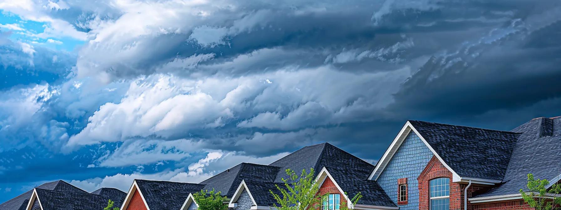 a modern residential rooftop in missouri showcases a diverse array of roofing materials, vividly contrasted against a stormy sky, emphasizing the impact of climate on their selection and durability. a modern residential rooftop in missouri showcases a diverse array of roofing materials, vividly contrasted against a stormy sky, emphasizing the impact of climate on their selection and durability.