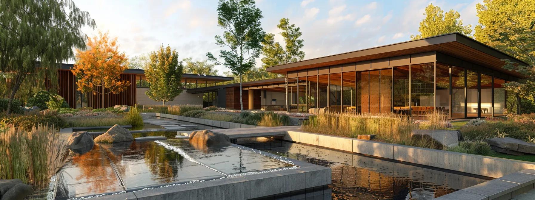 a modern, sleek home with seamless gutters prominently installed, showcasing a clear, efficient water diversion system with rainwater cascading smoothly into downspouts, emphasizing protection against water damage. a modern, sleek home with seamless gutters prominently installed, showcasing a clear, efficient water diversion system with rainwater cascading smoothly into downspouts, emphasizing protection against water damage.