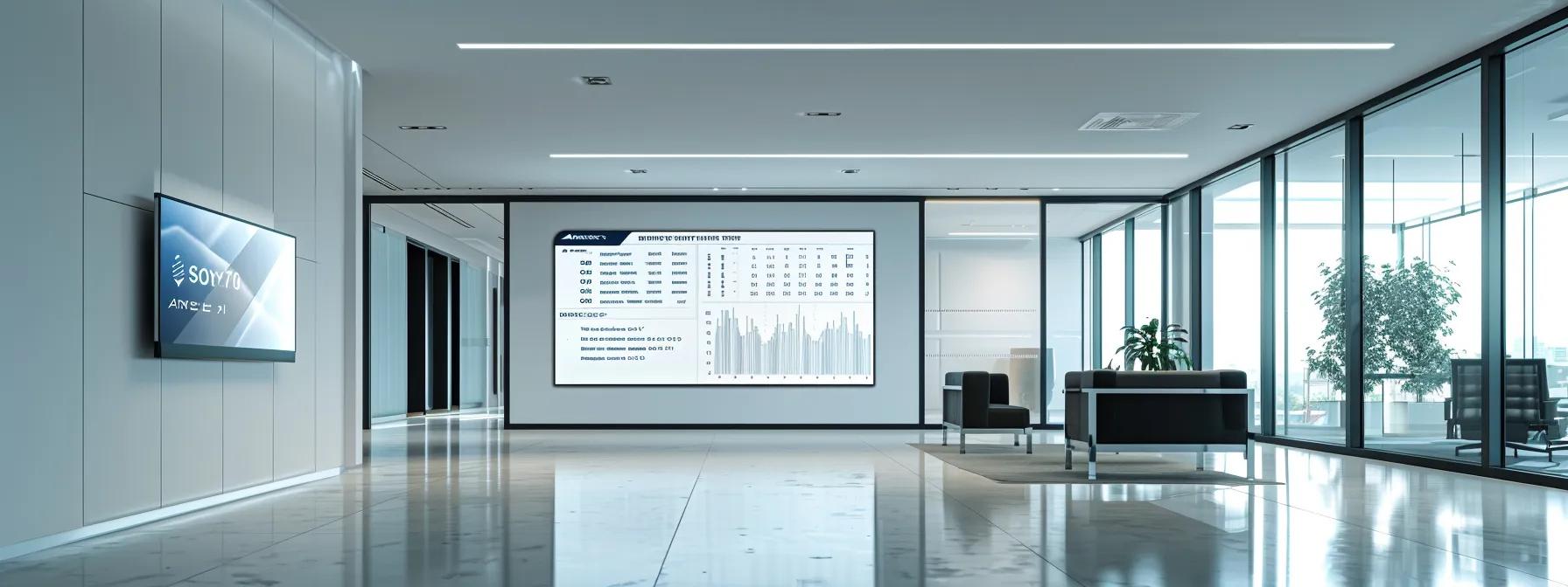 a modern, sleek office with a digital display showcasing an organised chart of legality and availability for mk-677, hgh, and peptides, highlighting the complexities of growth hormone regulations in the bodybuilding sector.