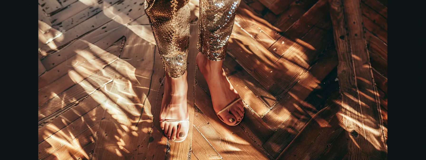 a pair of camouflage jeans styled with a shimmering sequin top and strappy heels for a sophisticated evening event look. a pair of camouflage jeans styled with a shimmering sequin top and strappy heels for a sophisticated evening event look.