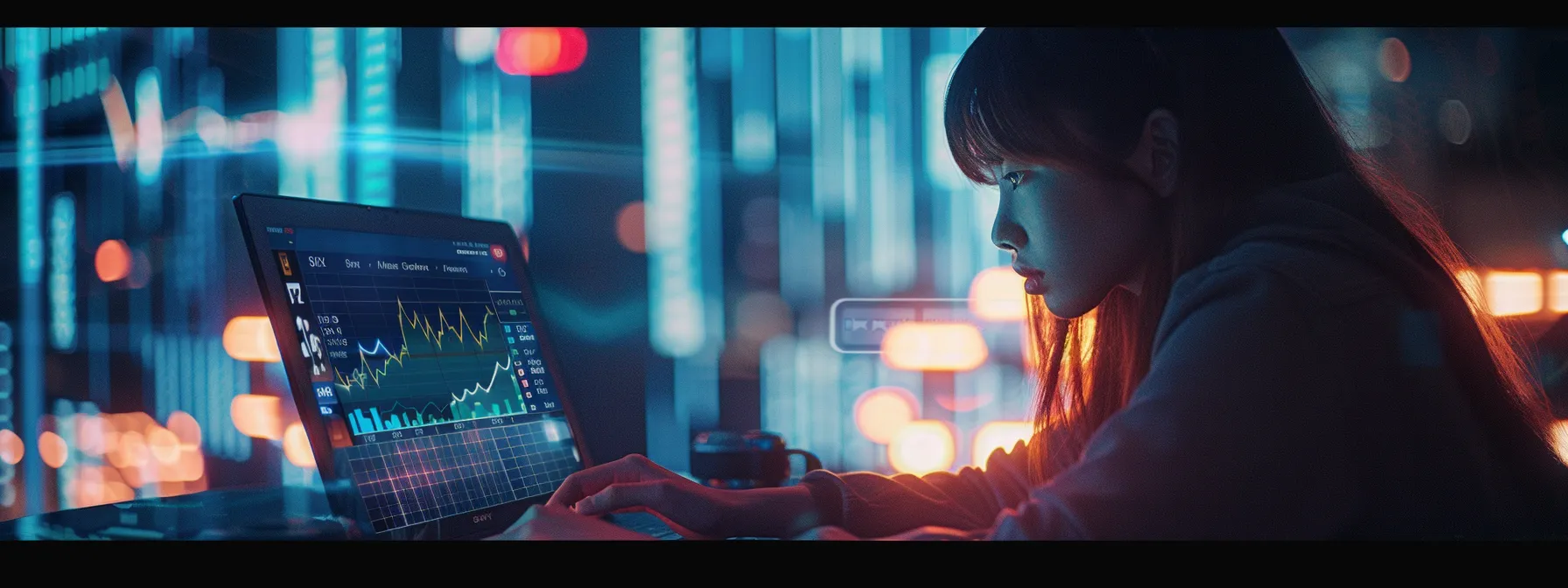 a person carefully analyzing performance data on a laptop, with charts and graphs displayed on the screen to optimize their amazon dsp bidding strategy. a person carefully analyzing performance data on a laptop, with charts and graphs displayed on the screen to optimize their amazon dsp bidding strategy.
